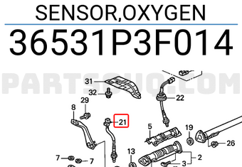 Honda 36531P3F014 SENSOR,OXYGEN