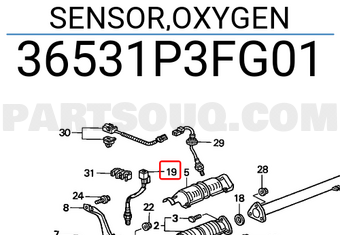 Honda 36531P3FG01 SENSOR,OXYGEN