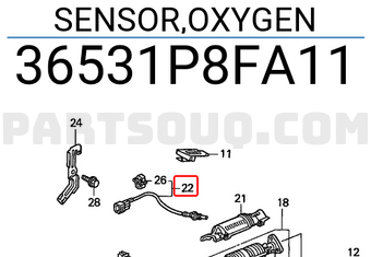 Honda 36531P8FA11 SENSOR,OXYGEN