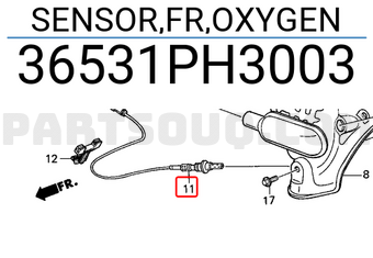 Honda 36531PH3003 SENSOR,FR,OXYGEN