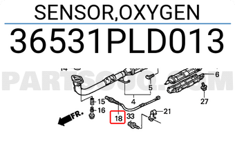 Honda 36531PLD013 SENSOR,OXYGEN