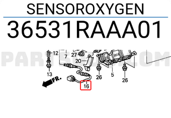 Honda 36531RAAA01 SENSOROXYGEN