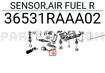 Honda 36531RAAA02 SENSOR,AIR FUEL R