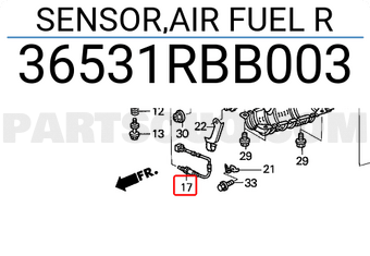 Honda 36531RBB003 SENSOR,AIR FUEL R