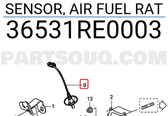 Honda 36531RE0003 SENSOR, AIR FUEL RAT