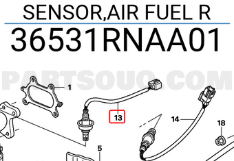 Honda 36531RNAA01 SENSOR,AIR FUEL R