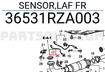 Honda 36531RZA003 SENSOR,LAF FR