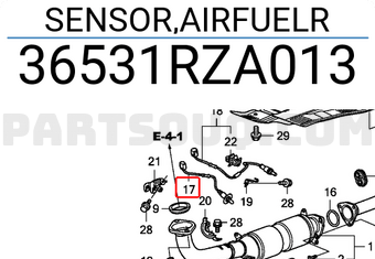 Honda 36531RZA013 SENSOR,AIRFUELR
