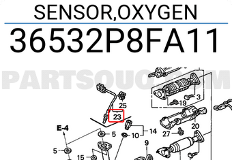 Honda 36532P8FA11 SENSOR,OXYGEN