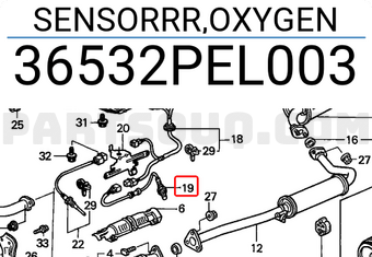Honda 36532PEL003 SENSORRR,OXYGEN