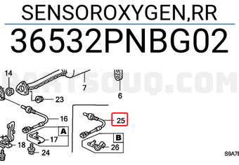 Honda 36532PNBG02 SENSOROXYGEN,RR