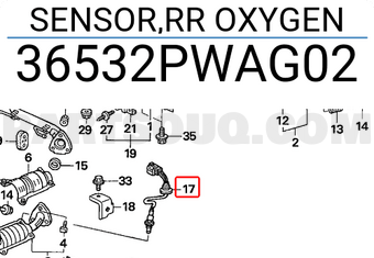 Honda 36532PWAG02 SENSOR,RR OXYGEN