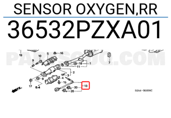 Honda 36532PZXA01 SENSOR OXYGEN,RR