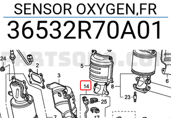 Honda 36532R70A01 SENSOR OXYGEN,FR
