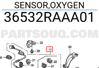 Honda 36532RAAA01 SENSOR,OXYGEN