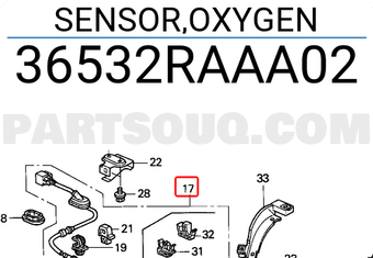 Honda 36532RAAA02 SENSOR,OXYGEN