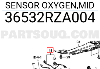 Honda 36532RZA004 SENSOR OXYGEN,MID