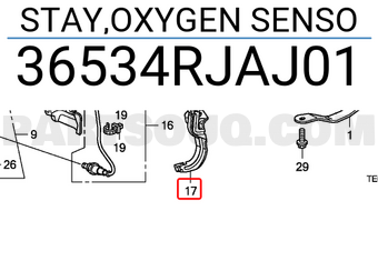 Honda 36534RJAJ01 STAY,OXYGEN SENSO