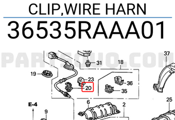 Honda 36535RAAA01 CLIP,WIRE HARN