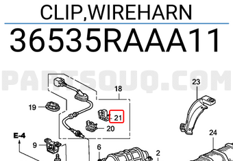 Honda 36535RAAA11 CLIP,WIREHARN