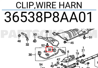 Honda 36538P8AA01 CLIP,WIRE HARN