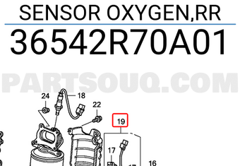 Honda 36542R70A01 SENSOR OXYGEN,RR