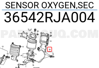 Honda 36542RJA004 SENSOR OXYGEN,SEC