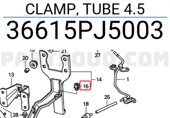 Honda 36615PJ5003 CLAMP, TUBE 4.5