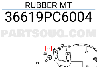 Honda 36619PC6004 RUBBER MT