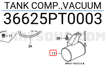 Honda 36625PT0003 TANK COMP.,VACUUM