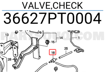 Honda 36627PT0004 VALVE,CHECK