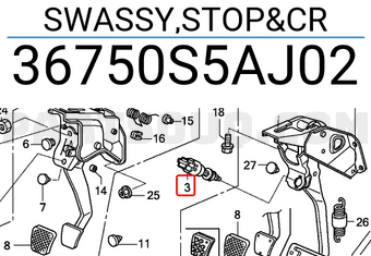 Honda 36750S5AJ02 SWASSY,STOP&CR