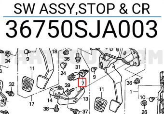 Honda 36750SJA003 SW ASSY,STOP & CR
