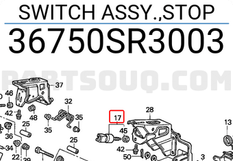 Honda 36750SR3003 SWITCH ASSY.,STOP