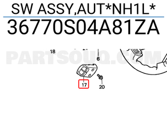 Honda 36770S04A81ZA SW ASSY,AUT*NH1L*