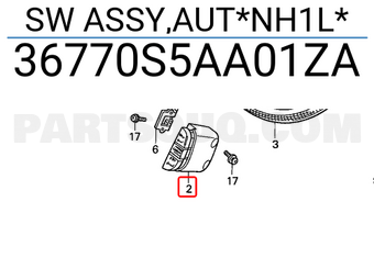 Honda 36770S5AA01ZA SW ASSY,AUT*NH1L*