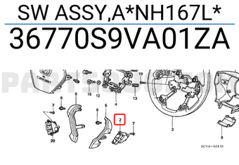 Honda 36770S9VA01ZA SW ASSY,A*NH167L*