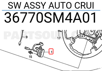 Honda 36770SM4A01 SW ASSY AUTO CRUI