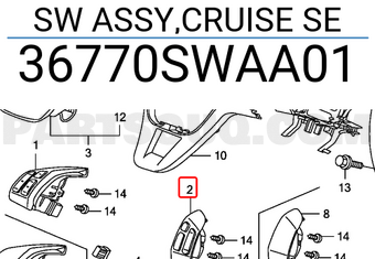 Honda 36770SWAA01 SW ASSY,CRUISE SE
