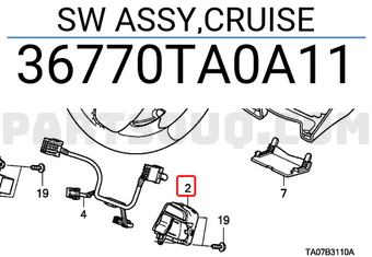 Honda 36770TA0A11 SW ASSY,CRUISE