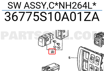 Honda 36775S10A01ZA SW ASSY,C*NH264L*