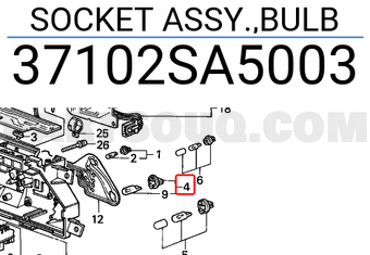 Honda 37102SA5003 SOCKET ASSY.,BULB