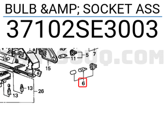 Honda 37102SE3003 BULB & SOCKET ASS