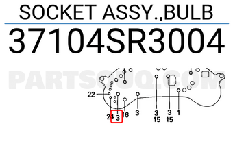 Honda 37104SR3004 SOCKET ASSY.,BULB