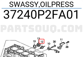 Honda 37240P2FA01 SWASSY,OILPRESS