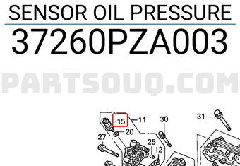 Honda 37260PZA003 SENSOR OIL PRESSURE