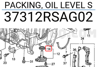 Honda 37312RSAG02 PACKING, OIL LEVEL S