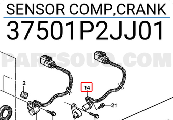 Honda 37501P2JJ01 SENSOR COMP,CRANK