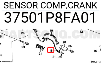 Honda 37501P8FA01 SENSOR COMP,CRANK