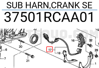 Honda 37501RCAA01 SUB HARN,CRANK SE